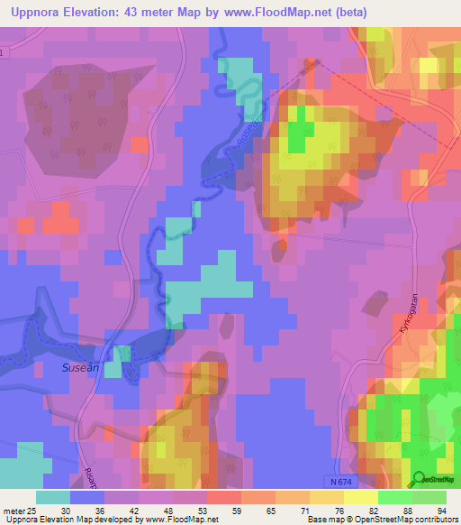 Uppnora,Sweden Elevation Map