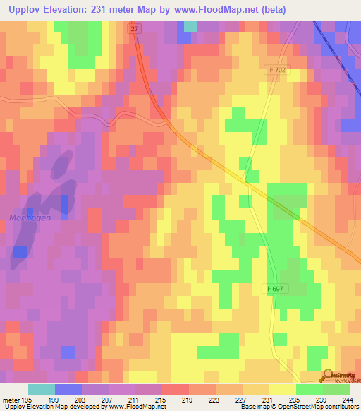 Upplov,Sweden Elevation Map