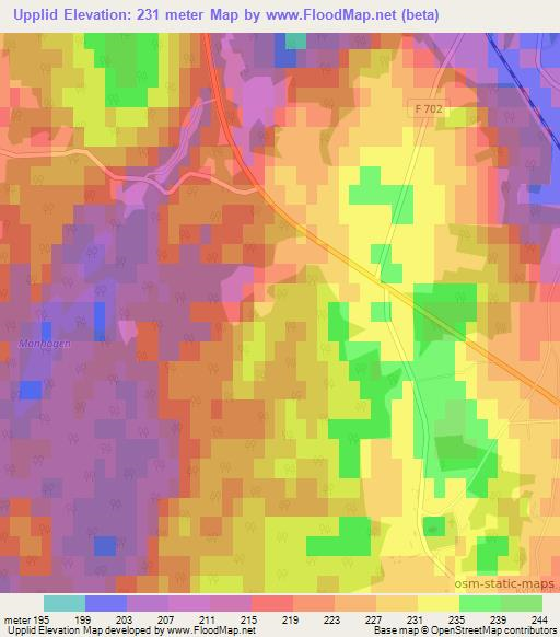 Upplid,Sweden Elevation Map