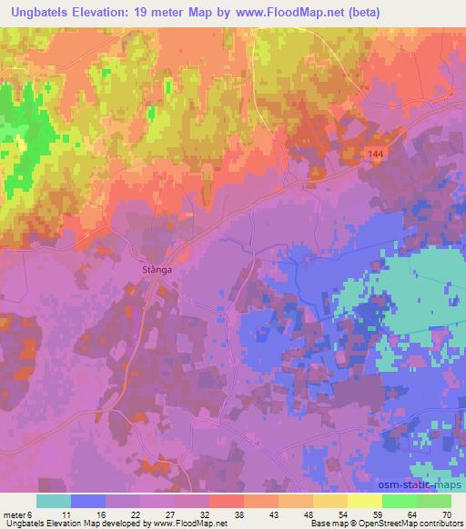 Ungbatels,Sweden Elevation Map