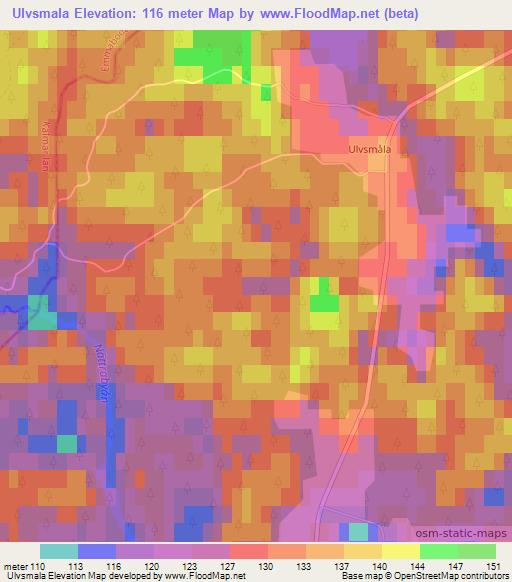 Ulvsmala,Sweden Elevation Map