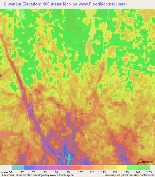 Ulvsmala,Sweden Elevation Map