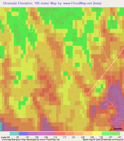 Ulvsmala,Sweden Elevation Map