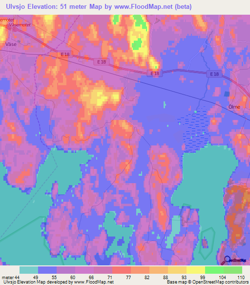 Ulvsjo,Sweden Elevation Map