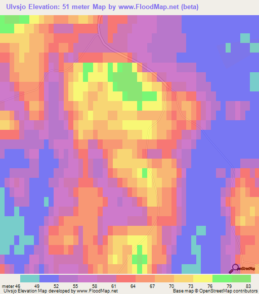 Ulvsjo,Sweden Elevation Map