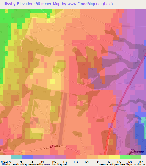 Ulvsby,Sweden Elevation Map