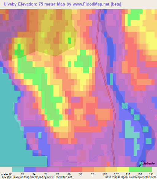 Ulvsby,Sweden Elevation Map