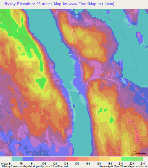 Ulvsby,Sweden Elevation Map