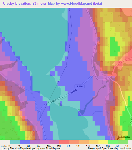 Ulvsby,Sweden Elevation Map