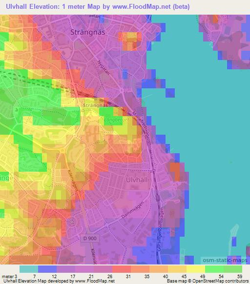 Ulvhall,Sweden Elevation Map