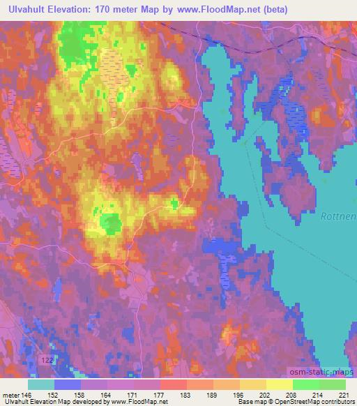 Ulvahult,Sweden Elevation Map