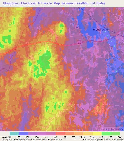 Ulvagraven,Sweden Elevation Map