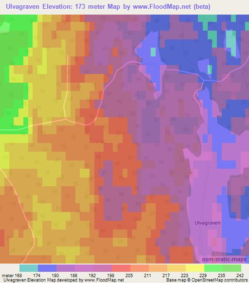 Ulvagraven,Sweden Elevation Map