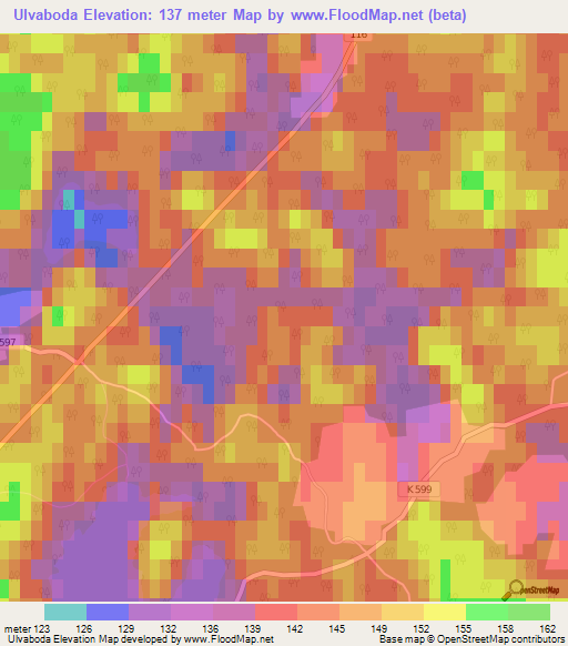 Ulvaboda,Sweden Elevation Map