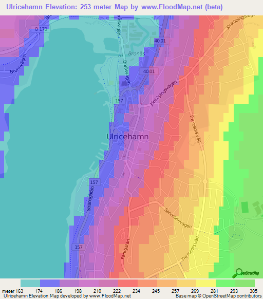 Ulricehamn,Sweden Elevation Map