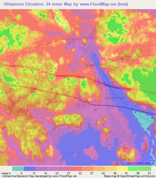 Ullstamma,Sweden Elevation Map