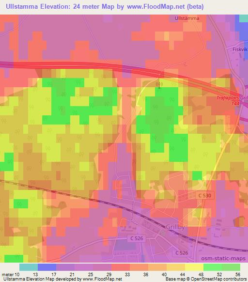 Ullstamma,Sweden Elevation Map