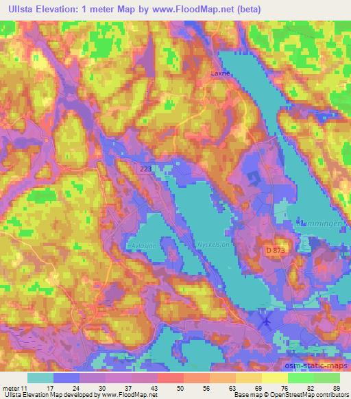 Ullsta,Sweden Elevation Map