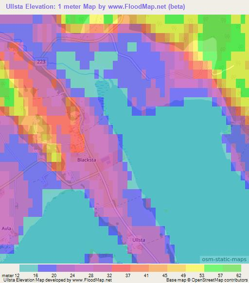 Ullsta,Sweden Elevation Map