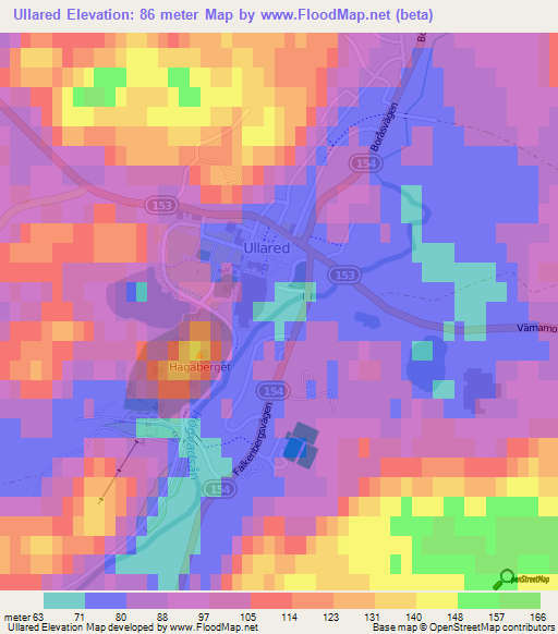 Ullared,Sweden Elevation Map