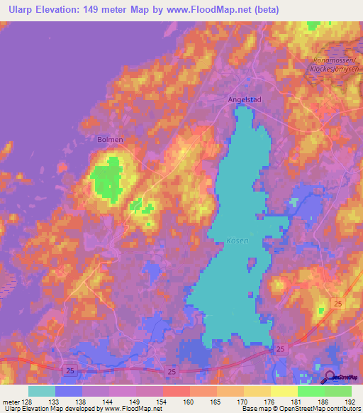 Ularp,Sweden Elevation Map