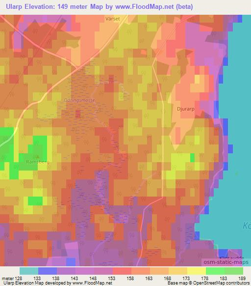 Ularp,Sweden Elevation Map