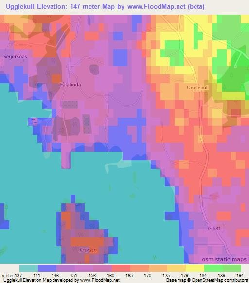 Ugglekull,Sweden Elevation Map