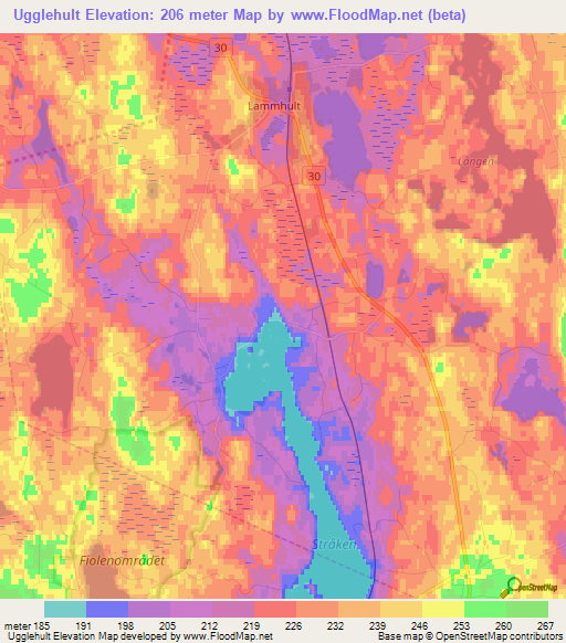 Ugglehult,Sweden Elevation Map