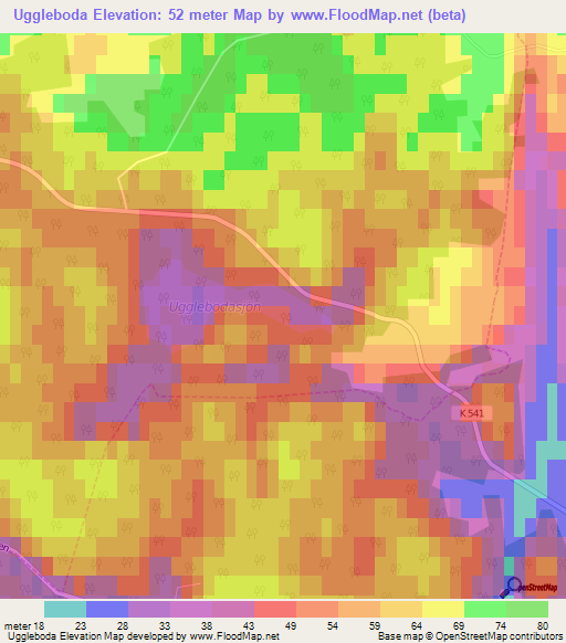 Uggleboda,Sweden Elevation Map