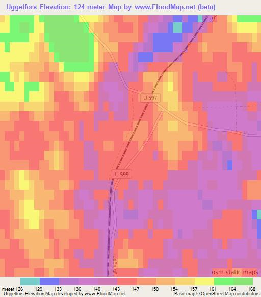 Uggelfors,Sweden Elevation Map