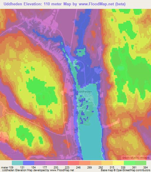 Uddheden,Sweden Elevation Map