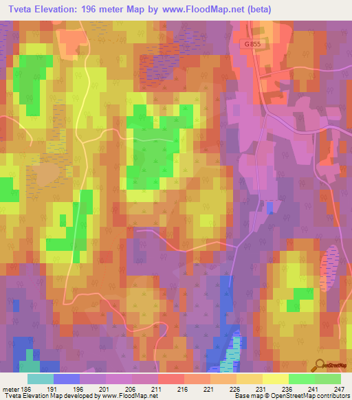 Tveta,Sweden Elevation Map