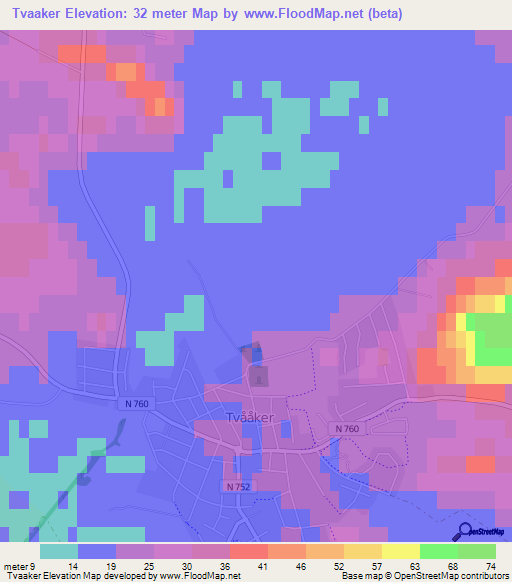 Tvaaker,Sweden Elevation Map