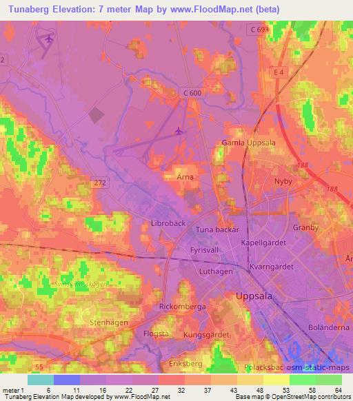 Tunaberg,Sweden Elevation Map