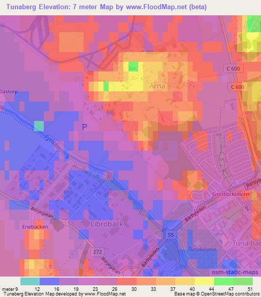 Tunaberg,Sweden Elevation Map