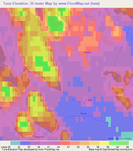 Tuna,Sweden Elevation Map