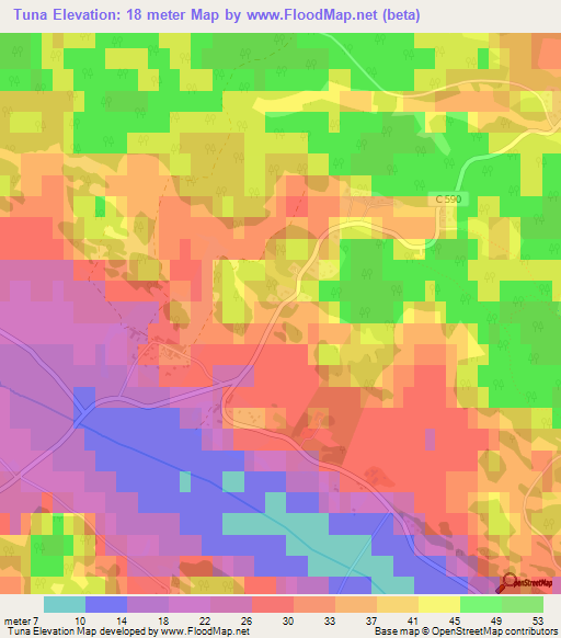 Tuna,Sweden Elevation Map