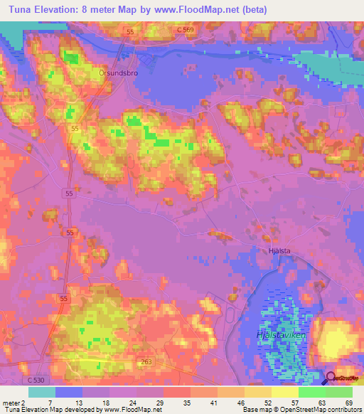 Tuna,Sweden Elevation Map