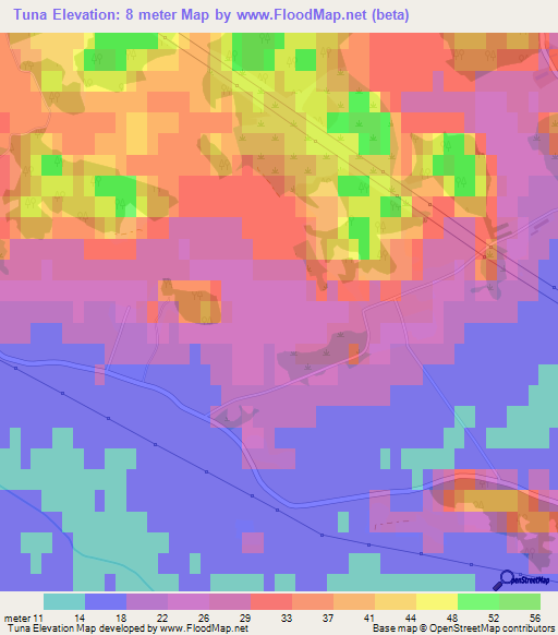 Tuna,Sweden Elevation Map