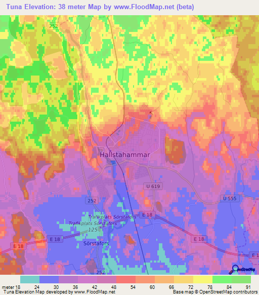 Tuna,Sweden Elevation Map