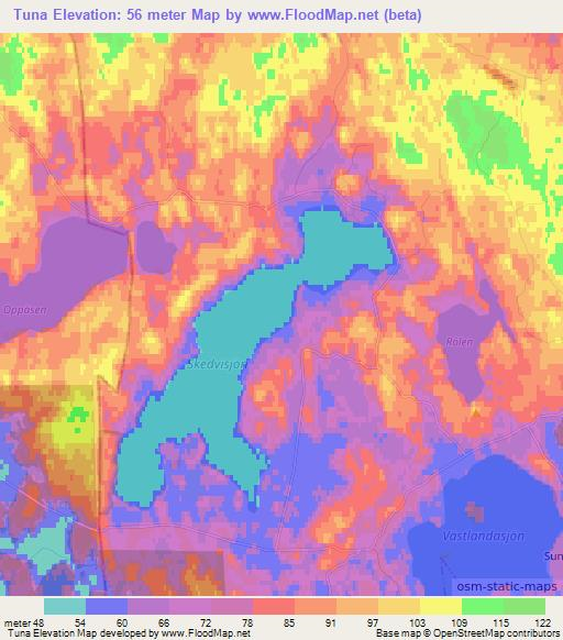 Tuna,Sweden Elevation Map