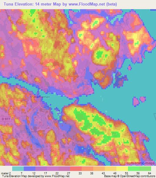 Tuna,Sweden Elevation Map