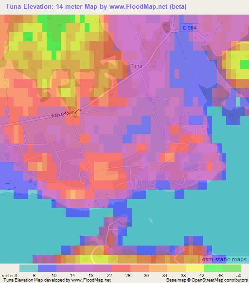 Tuna,Sweden Elevation Map