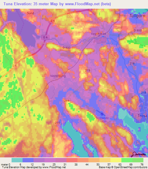 Tuna,Sweden Elevation Map