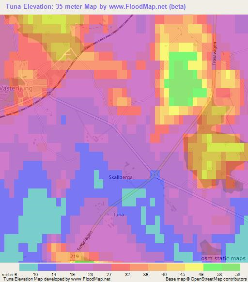 Tuna,Sweden Elevation Map