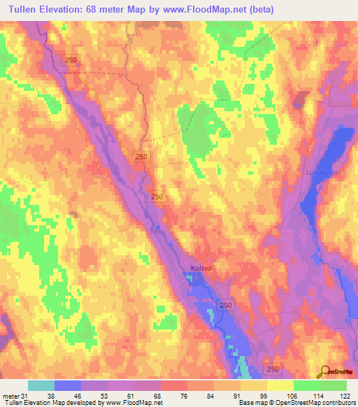 Tullen,Sweden Elevation Map