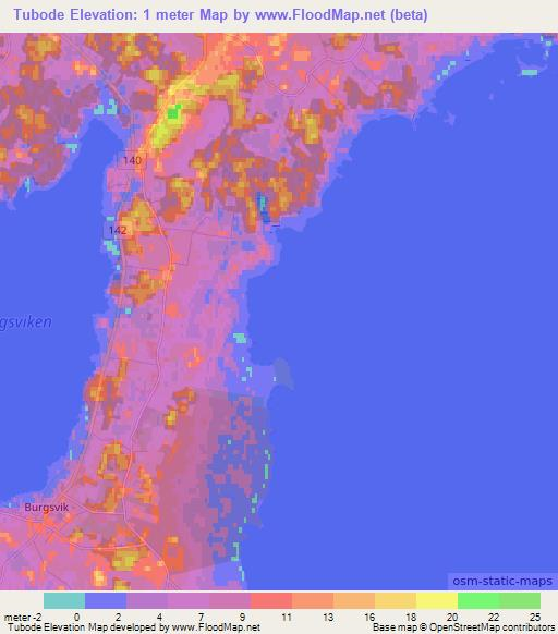 Tubode,Sweden Elevation Map