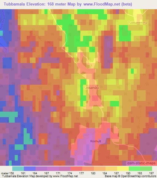 Tubbamala,Sweden Elevation Map