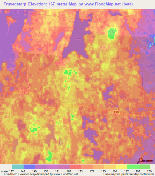 Truvedstorp,Sweden Elevation Map