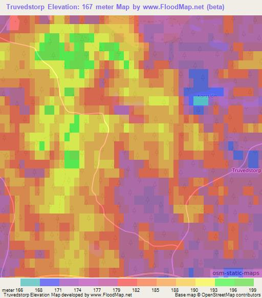 Truvedstorp,Sweden Elevation Map